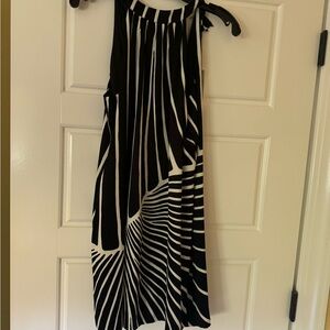 Milli Black & White Graphic Halter Dress. NWT
